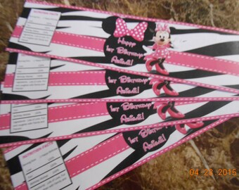 Minnie Mouse Water Bottle Labels-Minnie Mouse Juice Box Labels-Minnie Mouse Birthday-Minnie Mouse Decoration