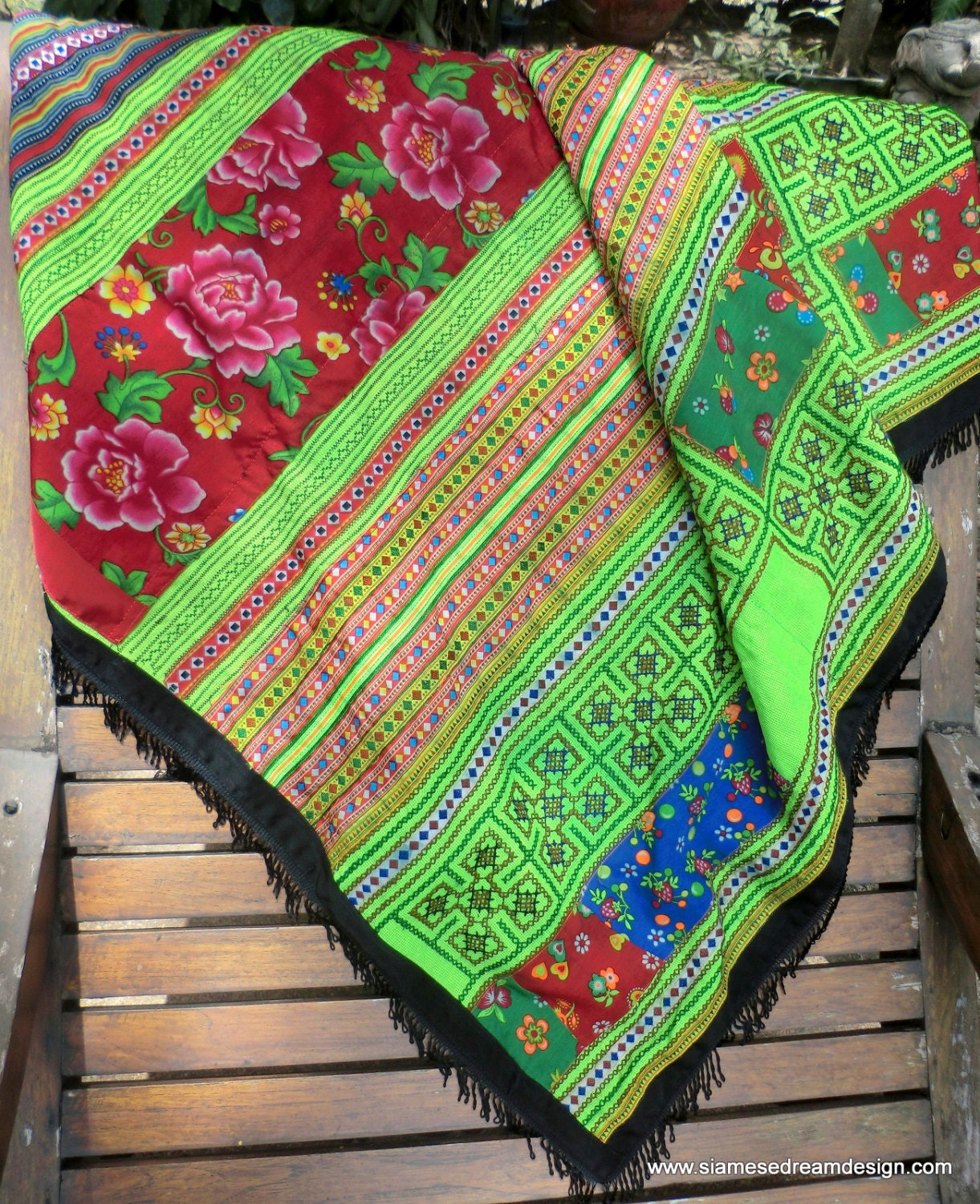 Boho Throw Blanket Picnic Blanket Sofa Throw by SiameseDreamDesign