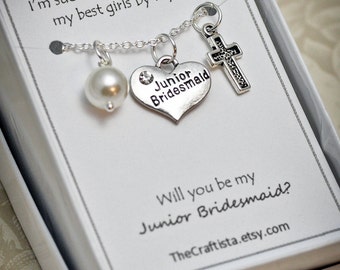 Personalized Junior Bridesmaid Necklace Jr Bridesmaid Gift