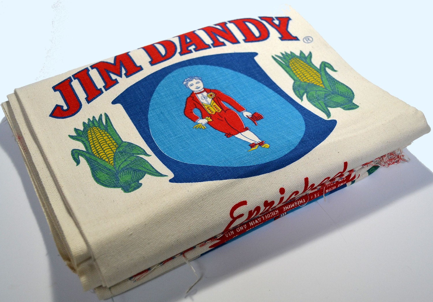 Vintage Jim Dandy Hominy Grits Fabric Sackcloth 2 Yards