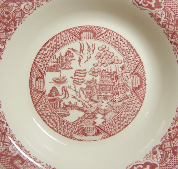 PINK WILLOW PATTERN Bowl Royal China Willow by MissAnthonysAttic