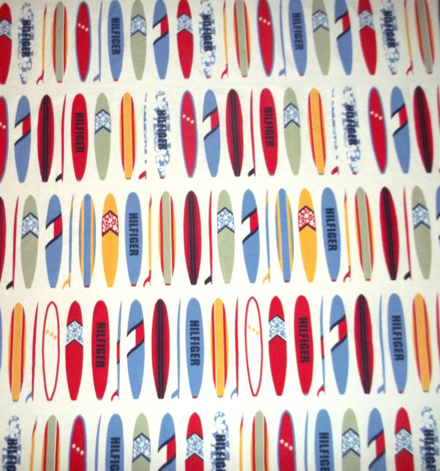 Tommy Hilfiger Surboard Twin Flat Sheet Surfboard Fabric Beach