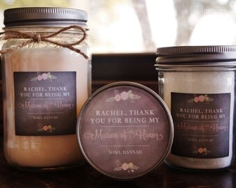 Bridesmaid Spa Gift Set//Candle Gift Set//Personalized Bridesmaid's Gift//Bath Salt//Sugar Scrub//Bridesmaid Gift Set//Spa Gift