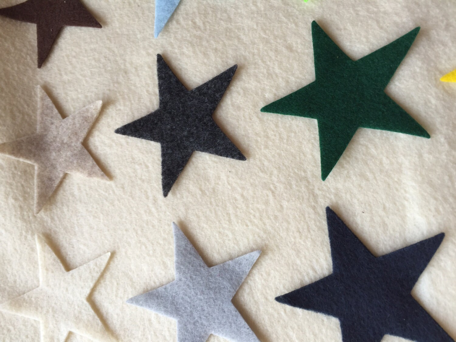 100 felt stars....3"....you choose colors, die cut felt stars, pre cut