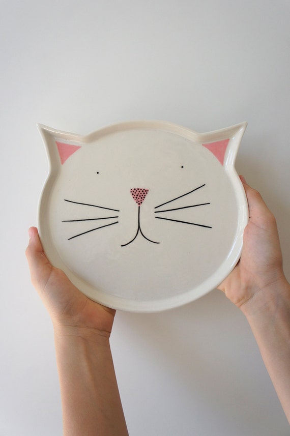 Cat Plate 2 ceramic stoneware pottery