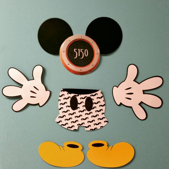 Items similar to Mickey Mouse Magnet Body Parts Laminated Mustache