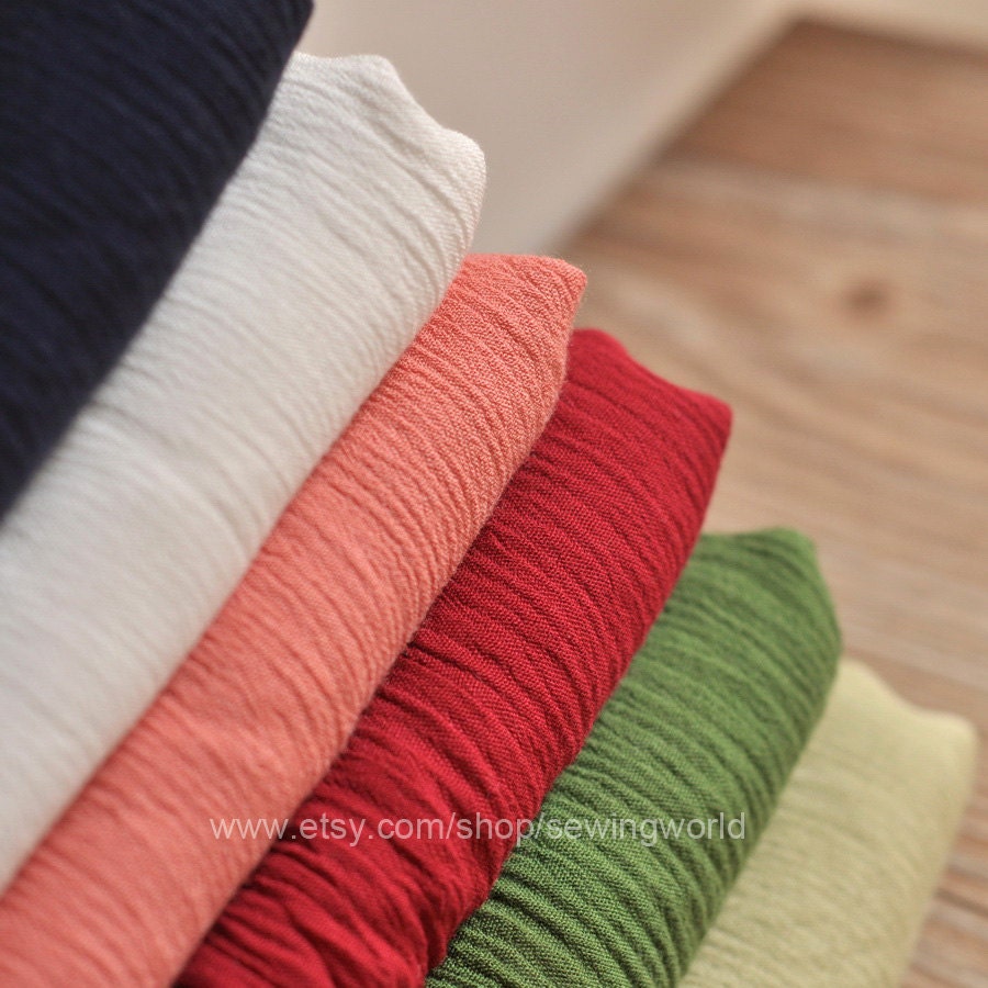 Wrinkled Rayon Fabric Cloth in multiple colors by Sewingworld