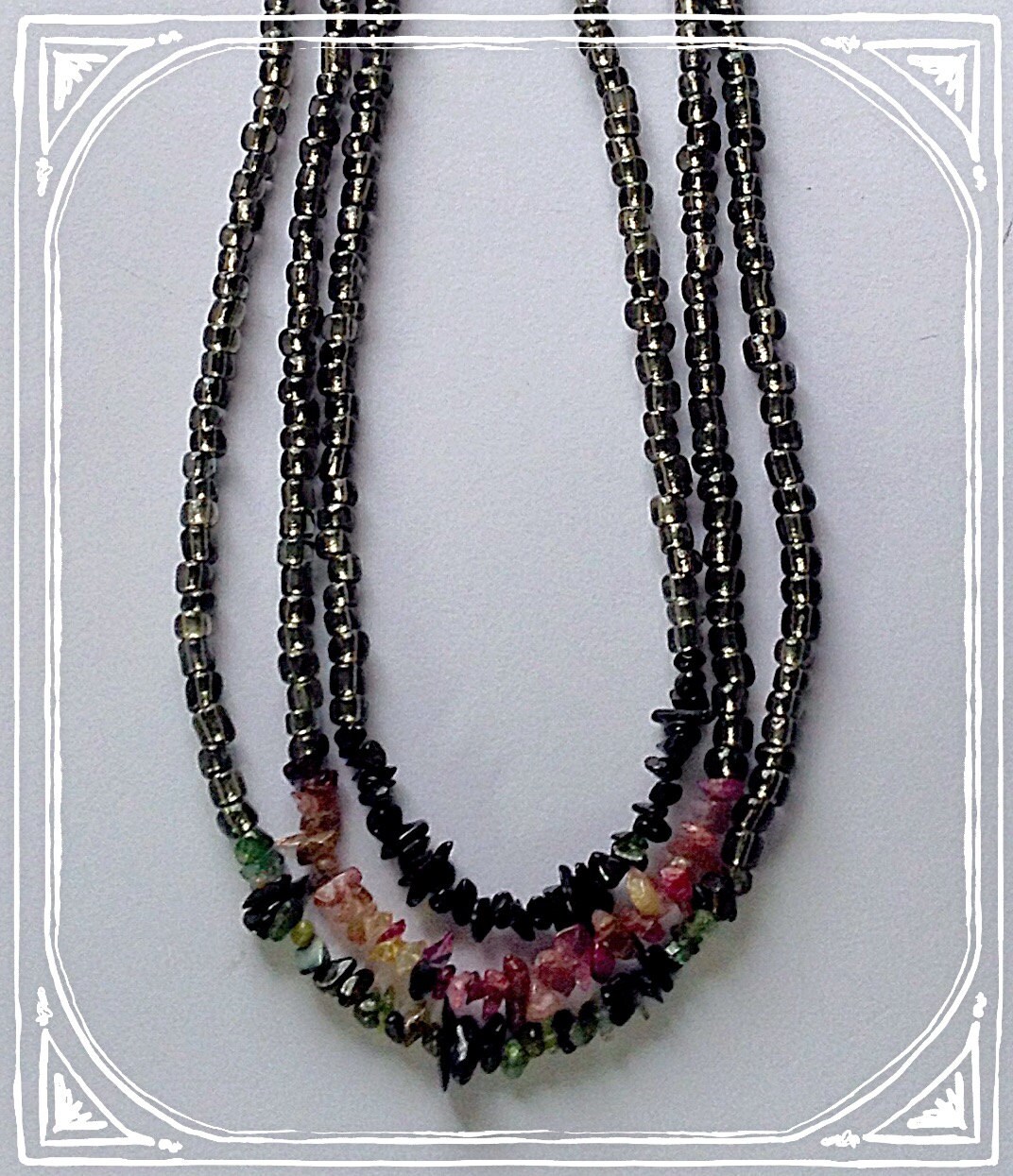 Multi Coloured Gemstone Layered Necklace