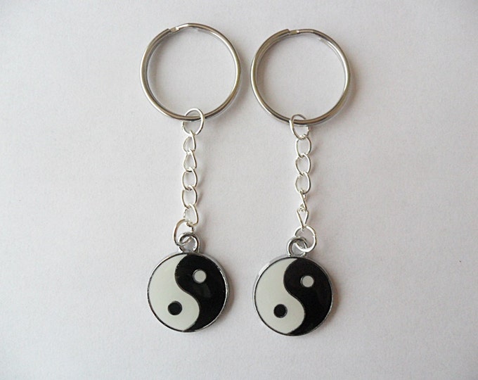 Best Friend Keychains Two Ying Yang Keychains, best friends, BFF