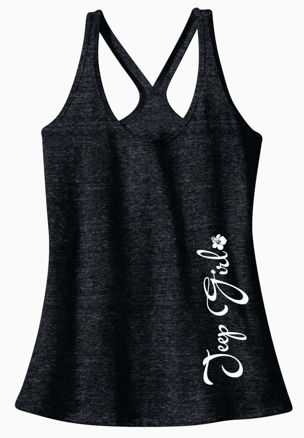Jeep Girl Hibiscus Flower T-Back Tank Top