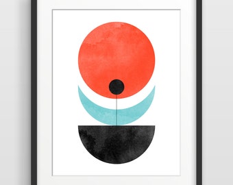 Geometric Print, Scandinavian Art, Abstract Art Print, Mid Century Wall Art, Mid Century Modern, Wall Art Print, Wall Decor, Geometric Art