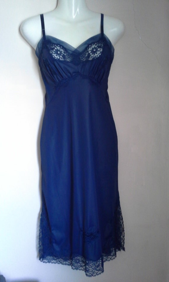 Vintage navy blue  slip  dress  small