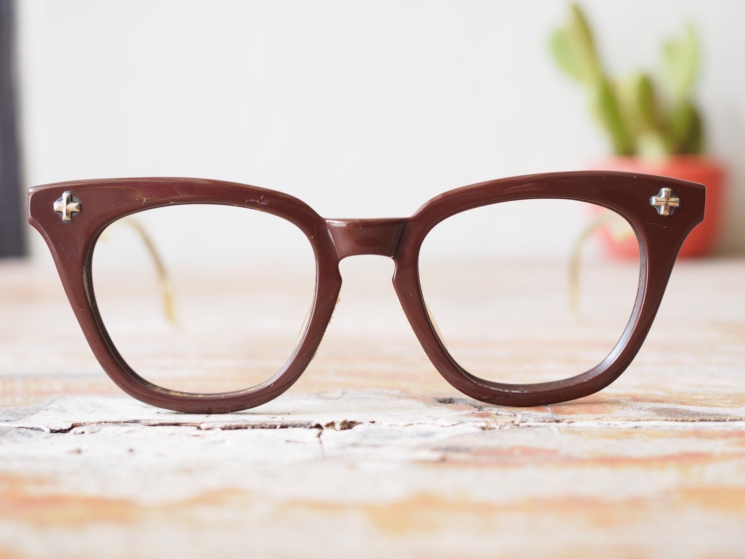 Vintage Bausch And Lomb Eyeglasses Choclate Brown 1950’s Made In Usa