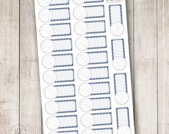 Volleyball Planner Stickers, Striped Box, Perfect for Erin Condren Life Planner, Plum Paper Planner, Happy Planner, Set of 24