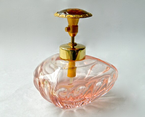Vintage Perfume Bottle Atomizer Pink Crystal IRice Glorious