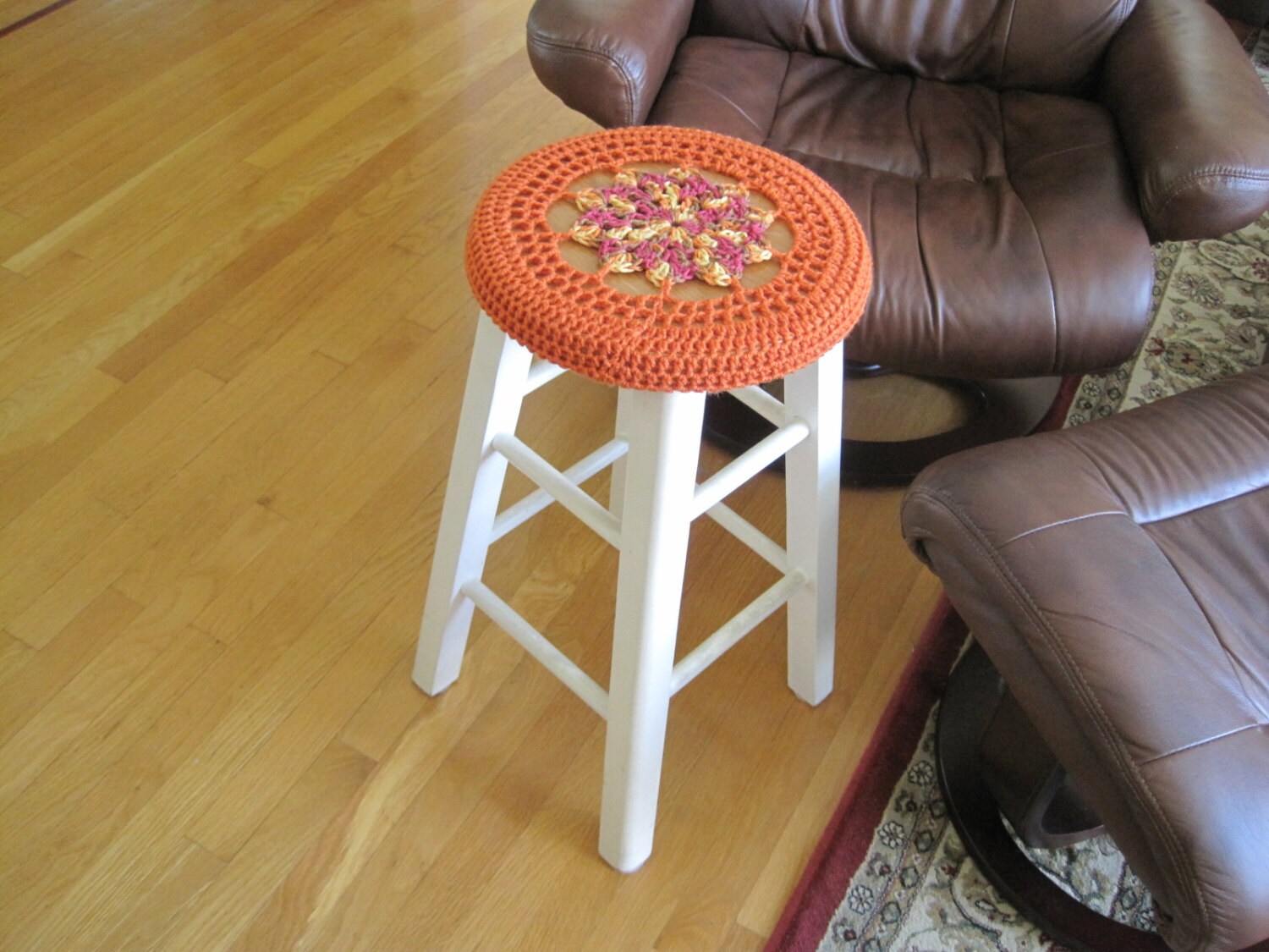 Crochet Bar Stool Cover/Cozy marrakesh/carrot CBSC2G by ytang