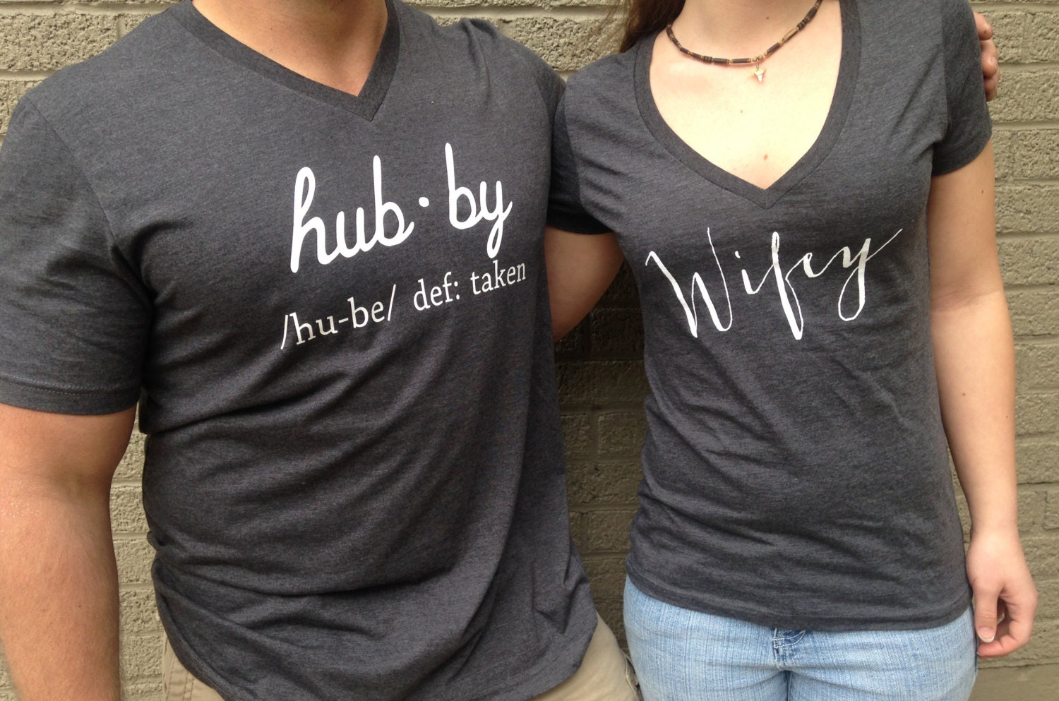 Hubby And Wifey Tee Set Bride Groom Couples T Wedding