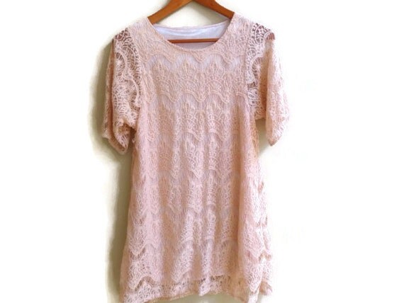 pink crochet dress lace midi shift size m l by prettycatvintage pink crochet dress lace midi shift size m l by prettycatvintage