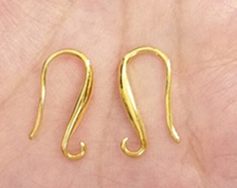 6pc(3 pairs) gold finish brass made earring hooks-6036B