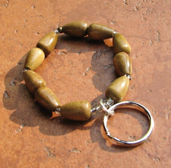 Bracelet Key Chain Elastic Keychain Bracelet Lanyard by nonie615