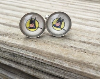 Batman Comic Book Cufflinks (Ready to Ship) - The Batman Cufflinks Groom's Corner - Wedding Cufflinks - Everyday Cufflinks
