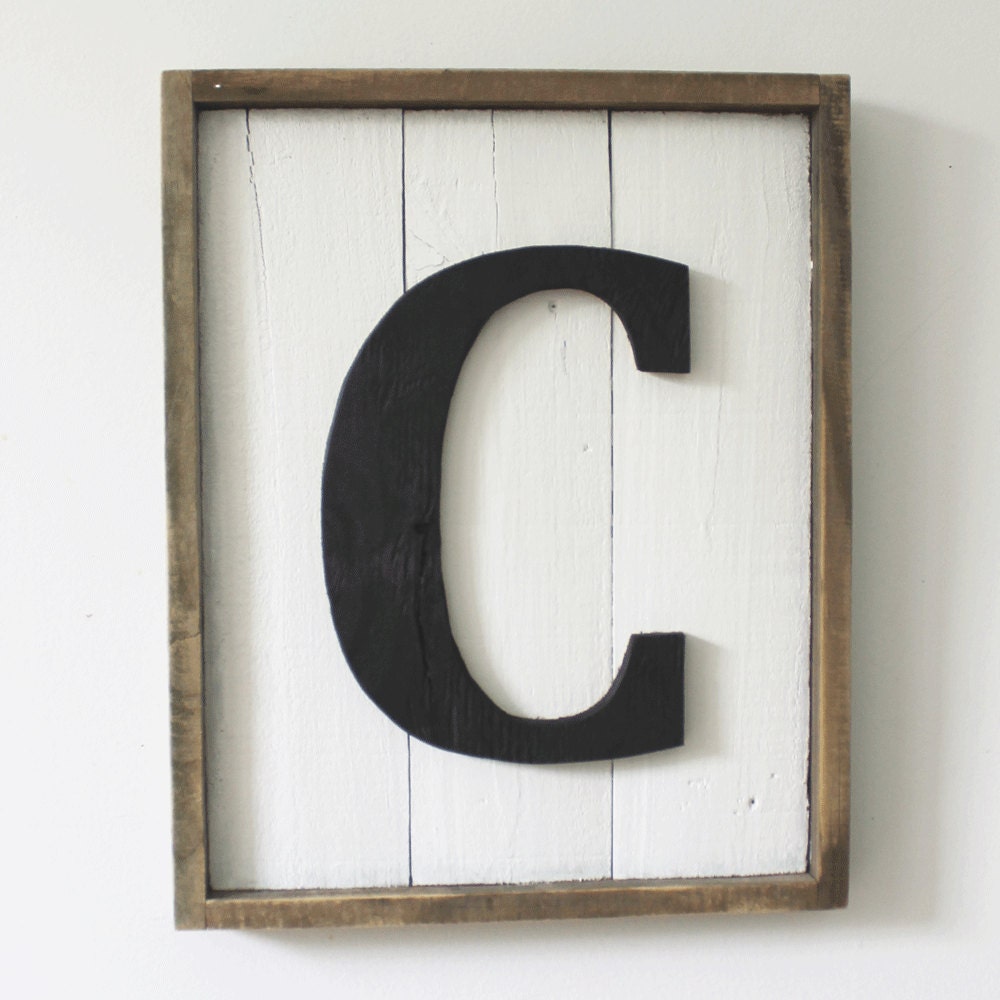 Custom Letter Reclaimed Wood Sign Wall Art by thesummeryumbrella