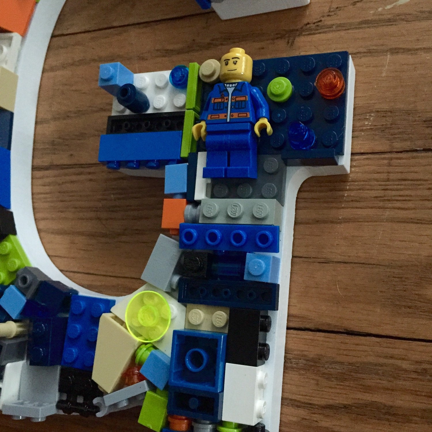 Custom wall letter G toy bricks alphabet by MosaicTreasureBox