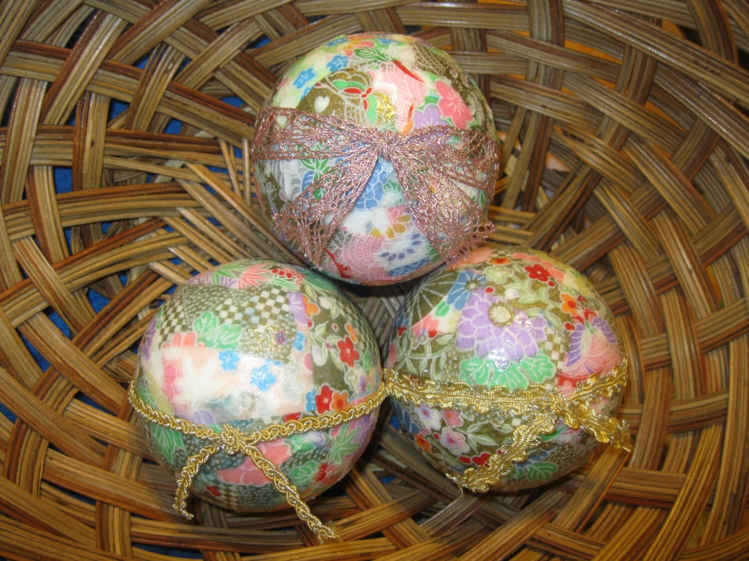 Japanese Garden Decorative Orbs Decoupage Spheres Yuzen
