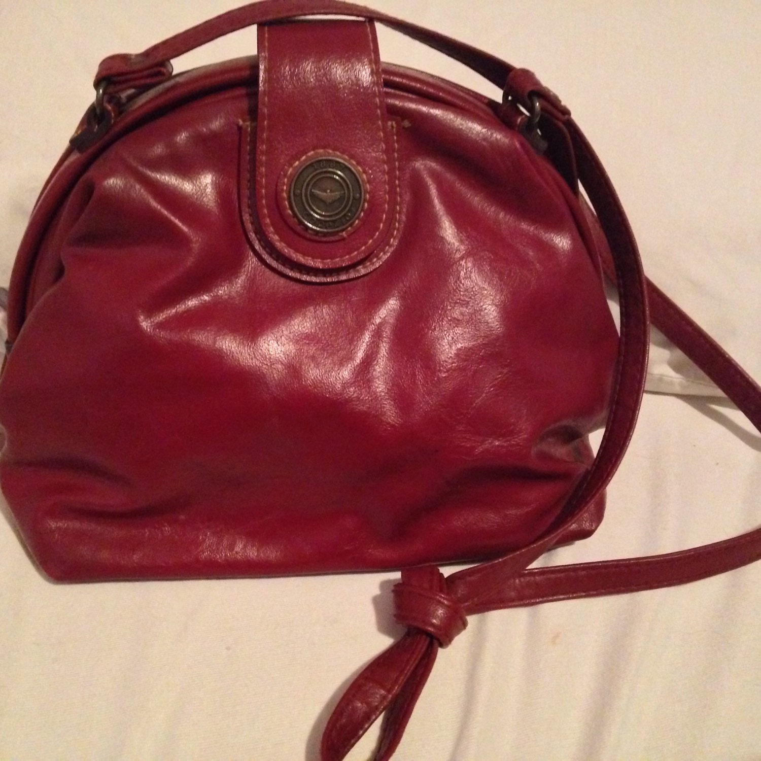 Capezio vintage purse small handbag doctor satchel style red