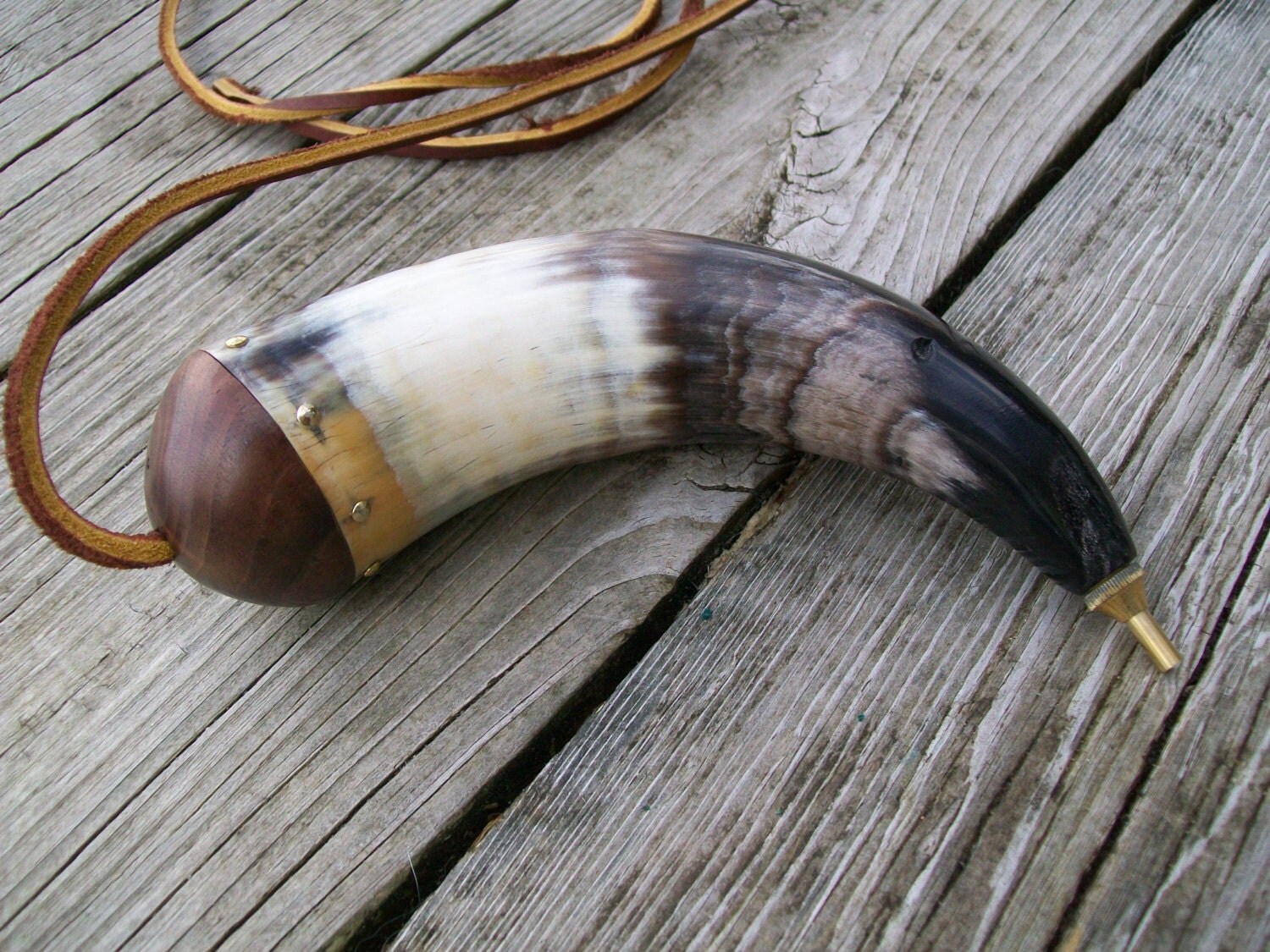 Vintage Priming Horn for Flintlock Black Powder Muzzleloader