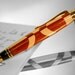 Wood Pen in mirrored maple and padauk pattern in gold setting, graduation gift pen in gold, wooden pen, patterned wood pen, balance