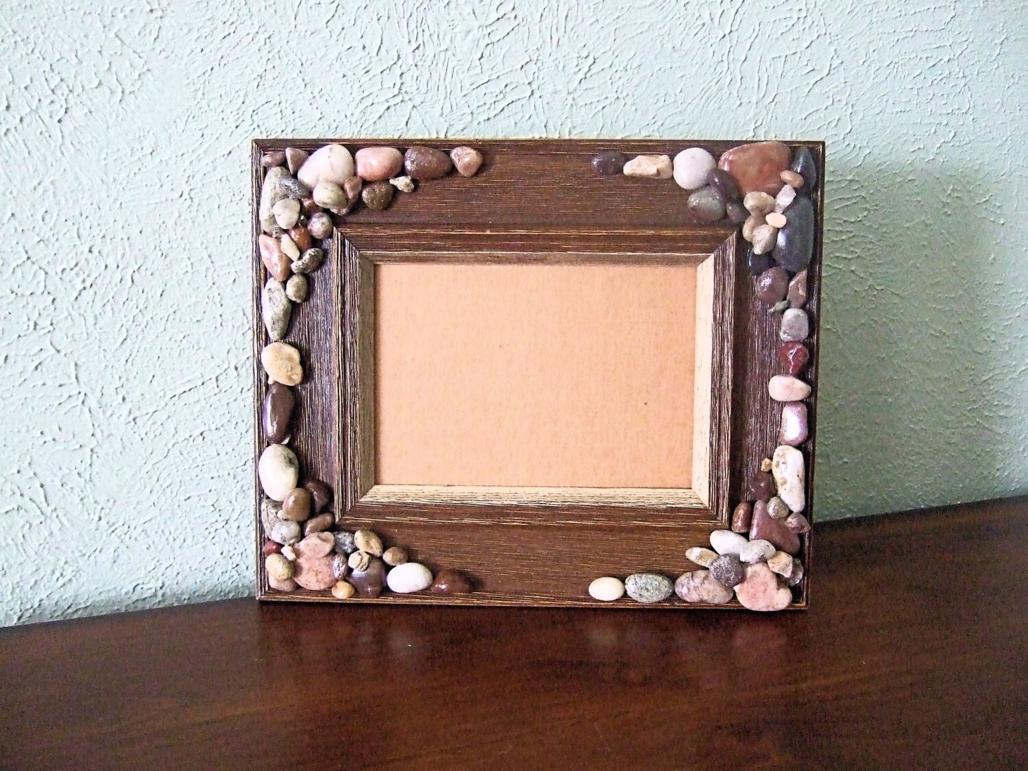 Rustic Wood 5 x 7 Picture Frame Stone Frame by ArtOnceAgain