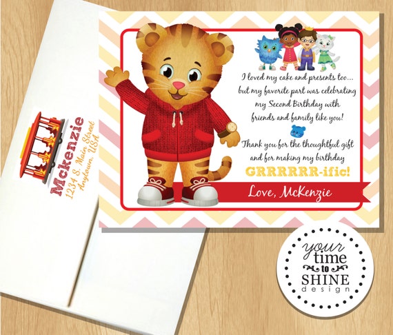 Daniel Tiger Thank You Flat Cards