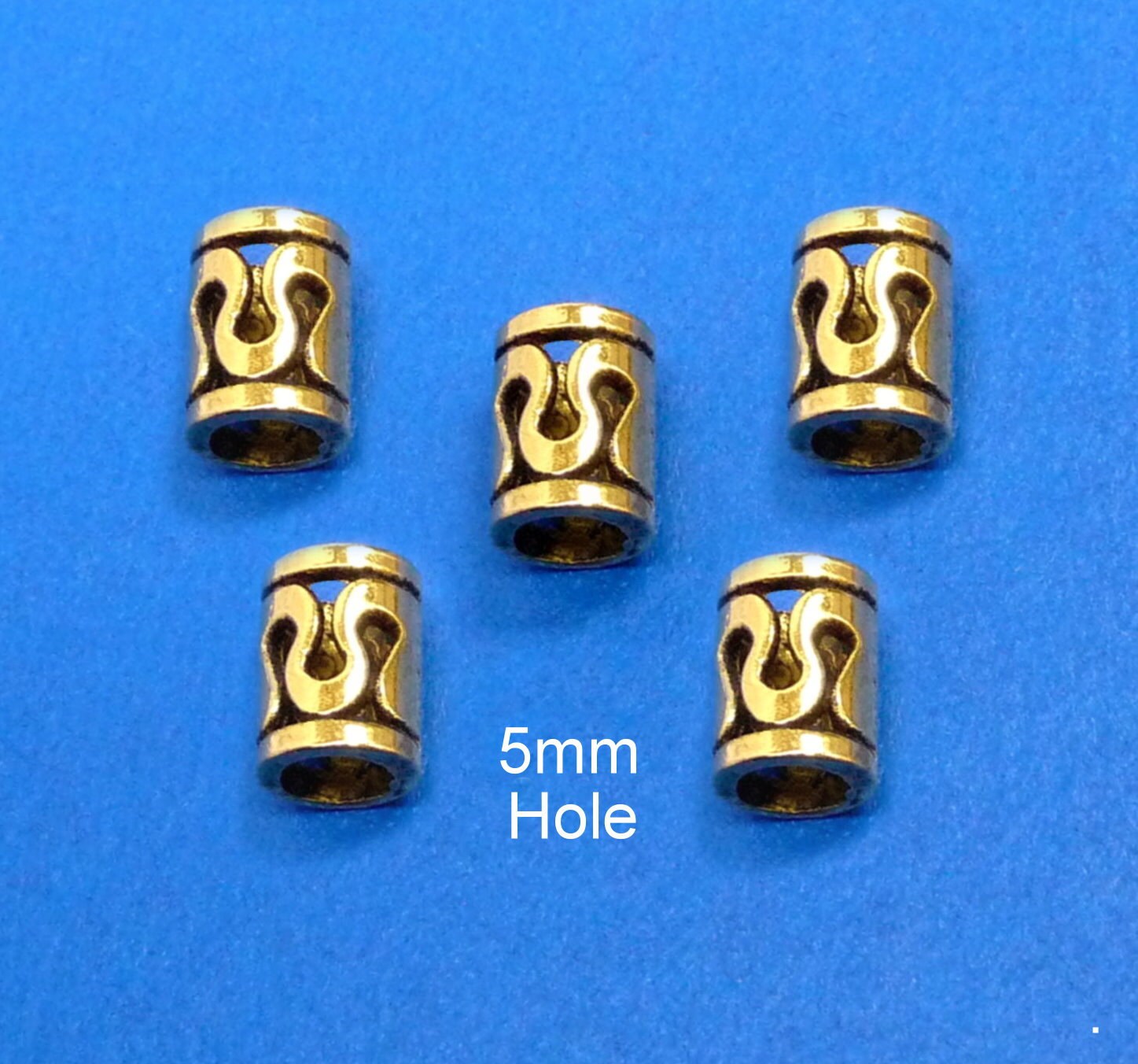 6x5mm hole gold DREADLOCK RING Beard ring Hair by artstudio88