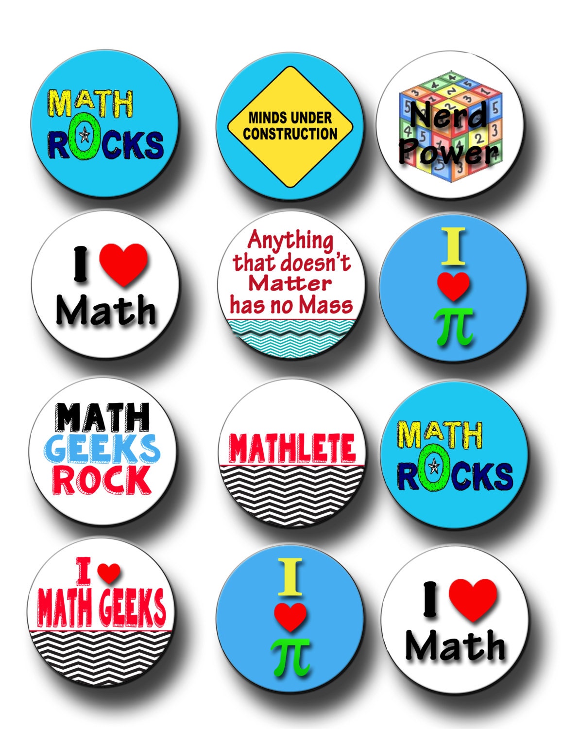 Mathlete I Heart Math Math Club School Pins Badges Custom