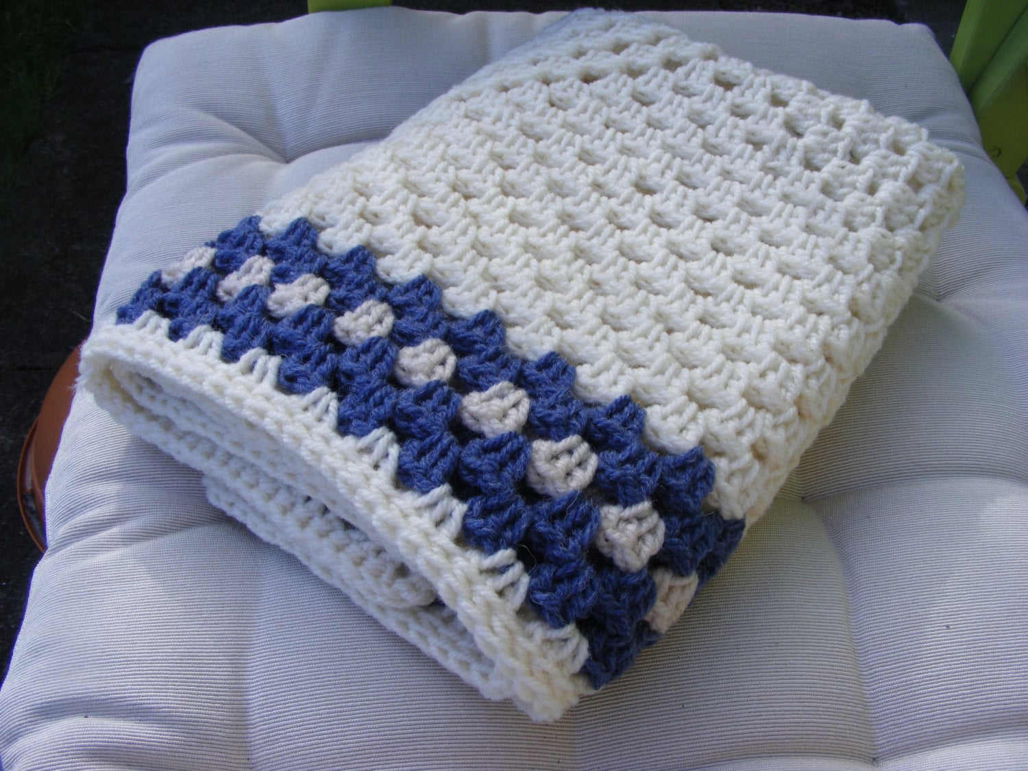 Super chunky Crochet baby blanket baby boy blanket by Bbabscrochet
