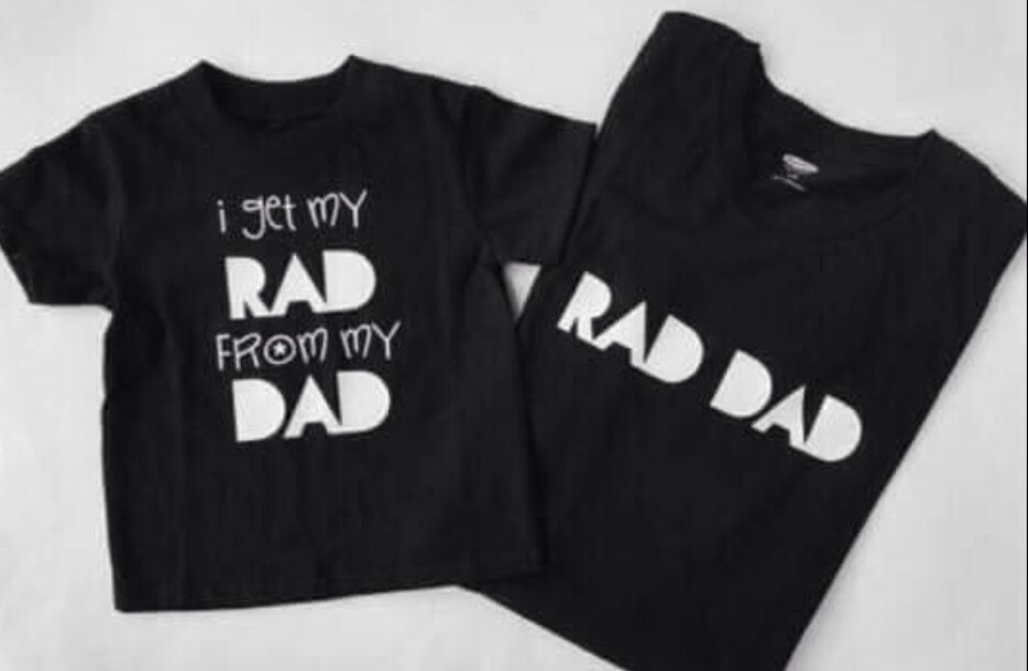 Fathers Day My Dad is Rad Pair of Shirts by EmbroiderExpressions