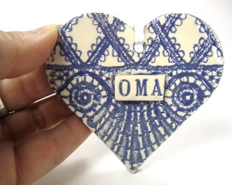 Memere Ornament French Grandma Mother's Day by MagicMoonPottery