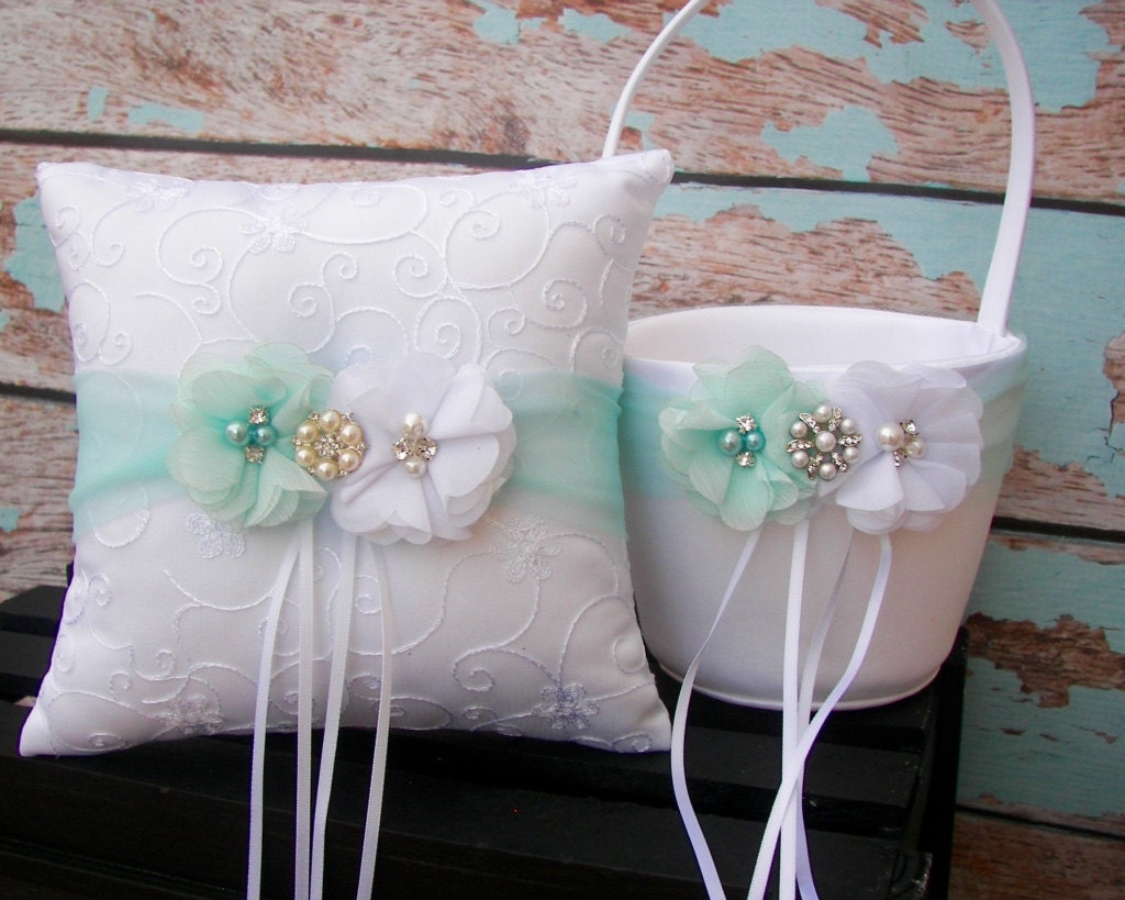 Your Colors Flower Girl Basket and Ring Bearer Pillow Set