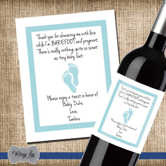 Shower Hostess Gift, Baby Shower Thank You, Gift for Hosting Baby Shower, Wine Label, Wine Gift for Shower, Thank You Wine Label