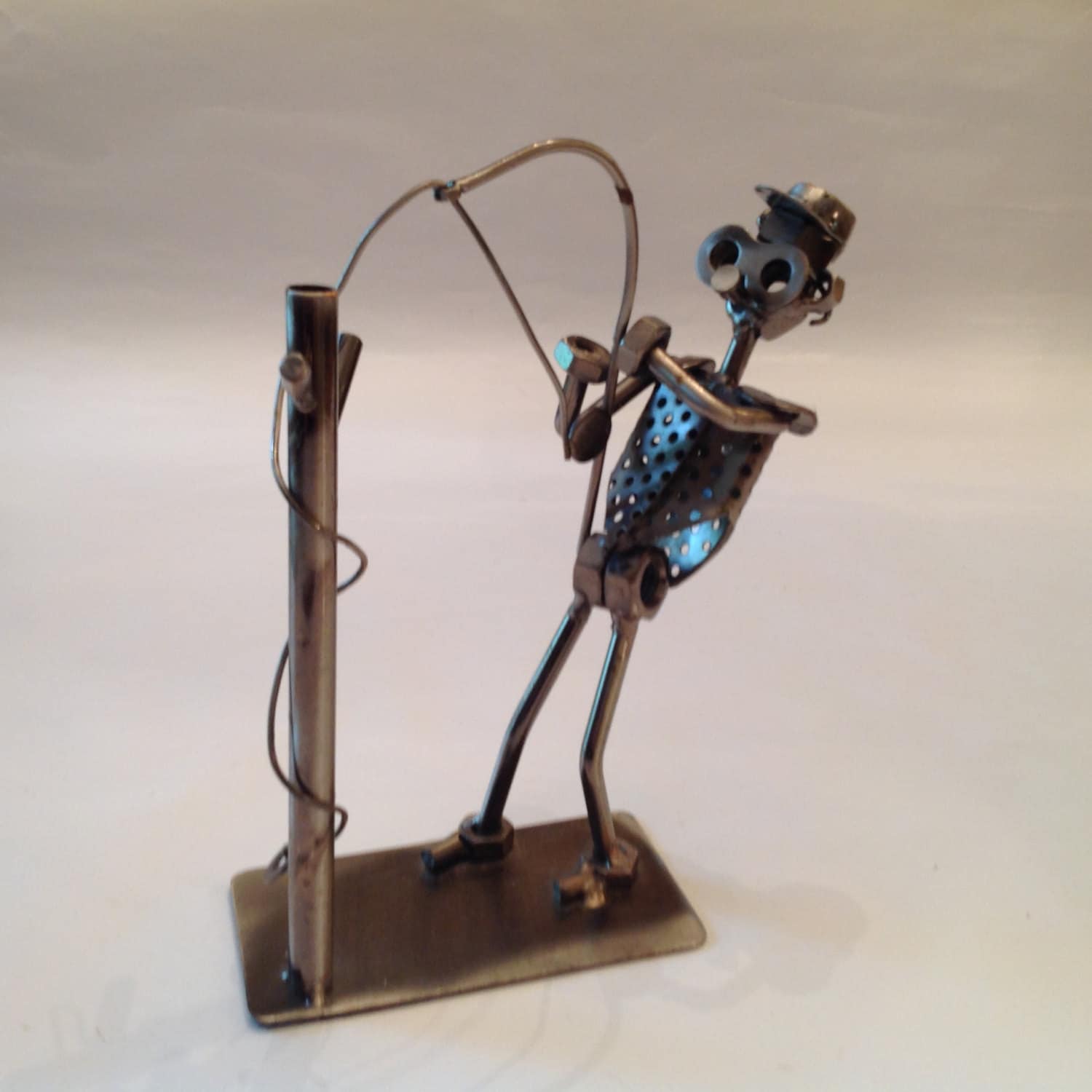 Fisherman Nuts and Bolts Metal Artisan Figure by Ludwig