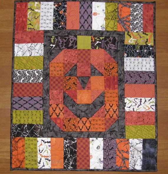 Halloween Quilted Wall Hanging Halloween Pumpkin Quilt
