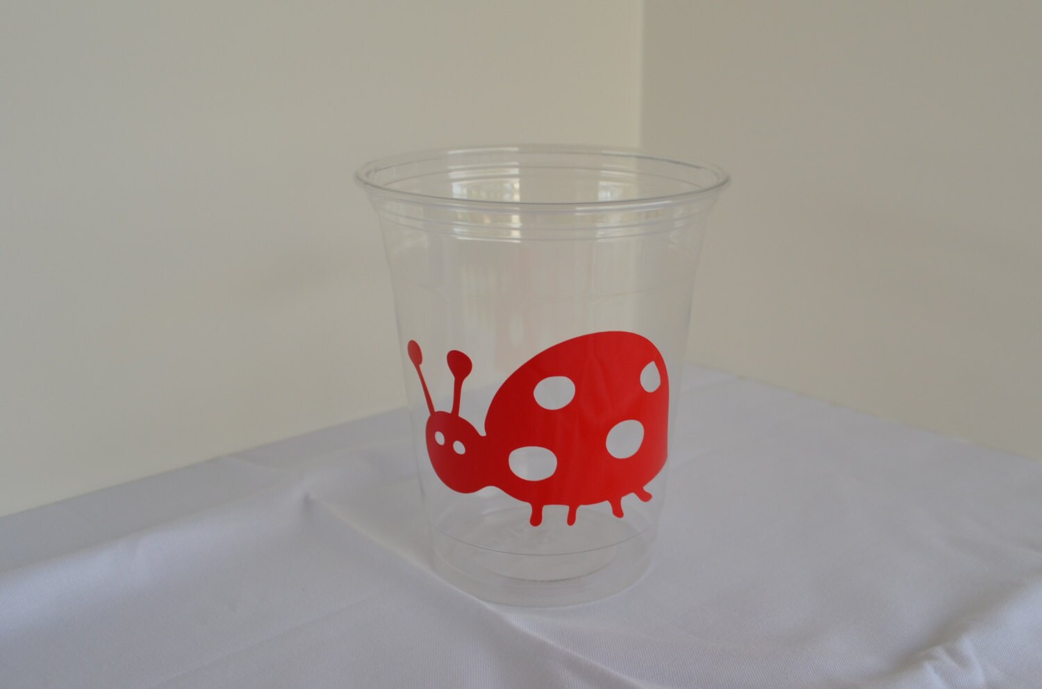 Disposable Plastic Party Cups with Vinyl Decal by SewJoyfullySweet
