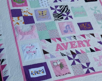 Memory quilt - keepsake, heirloom - precious baby clothes into a beautiful quilt full of treasured memories - Made to Order