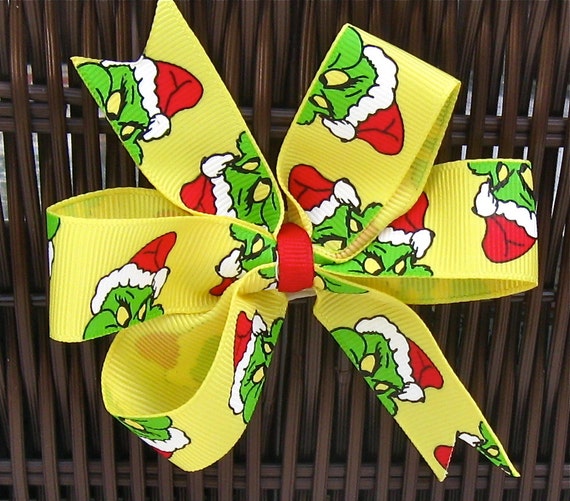 Grinch Hairbow Grinch Hair Accessories Dr. Seuss by BowBravo