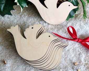 Wooden Dove for Wedding Wish Tree or Christmas Decoration Ornament, Gift Tags, Blank Shapes