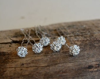 Wedding Hair pins, Rhinestone Hair Pins, Bridal Hair Pin, Wedding Accessories, Hair Accessories, Set of 6 Rhinestones Hair Pin, Silver Color