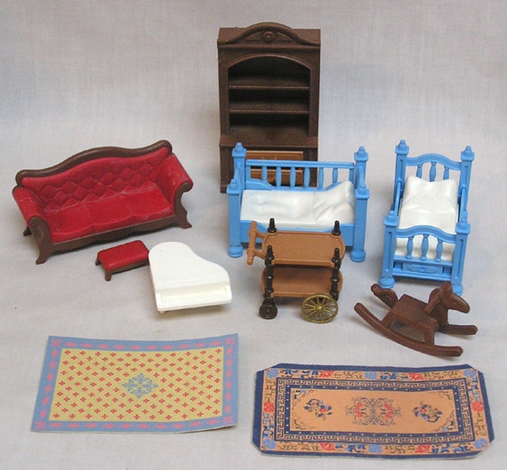 Lot of Playmobil Dollhouse Furniture and Accessories Beds Sofa