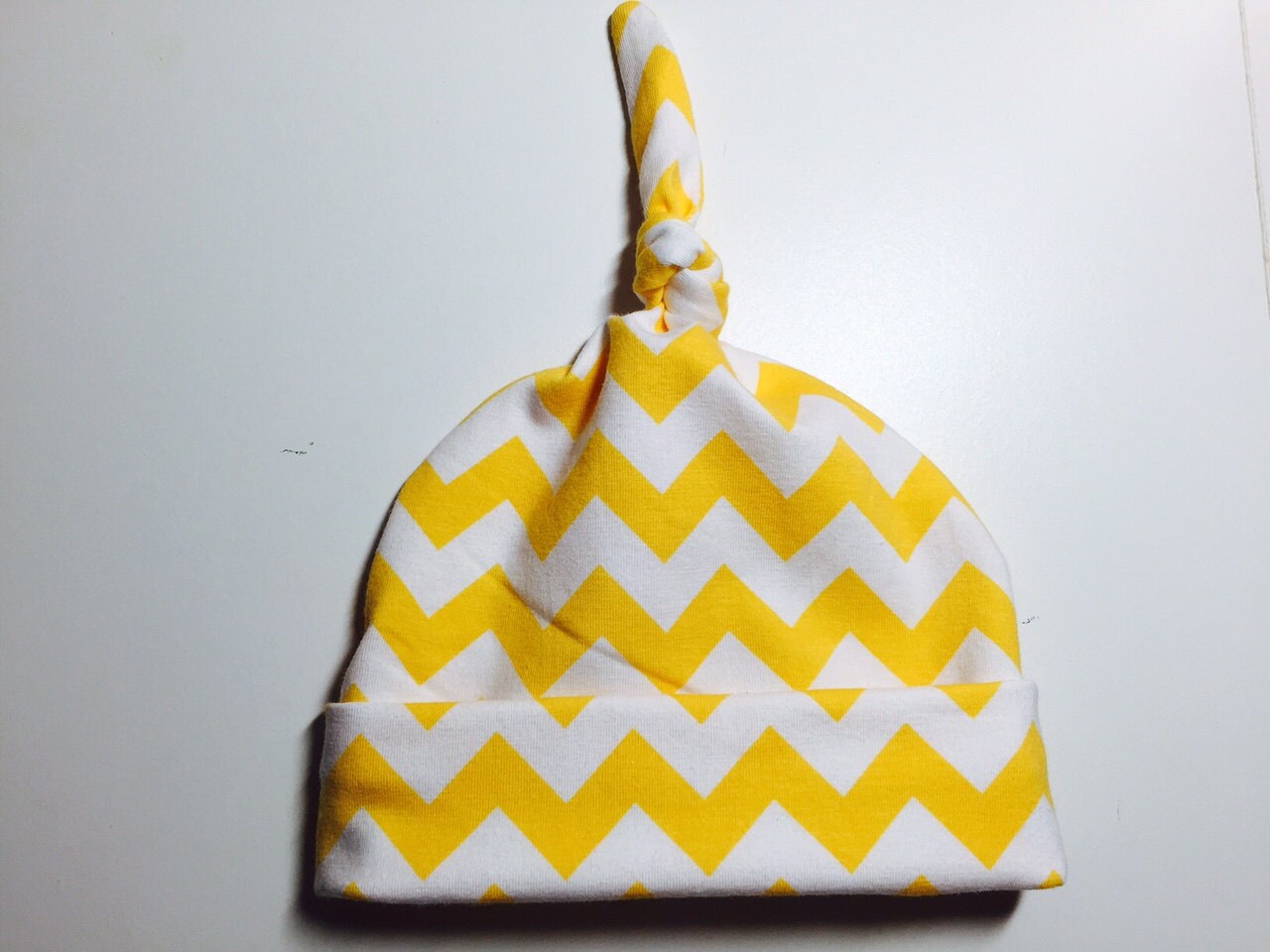 Infant Night Cap with Top Knot Baby Cap 03 by LaughSewCreate