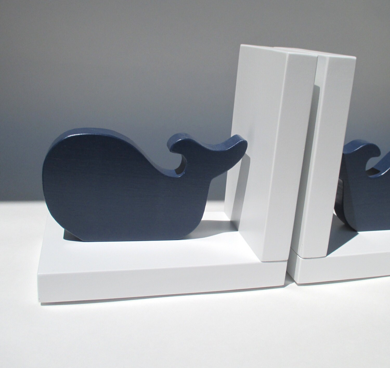 Wood Whale Bookends Childrens Room Decor Nursery Room